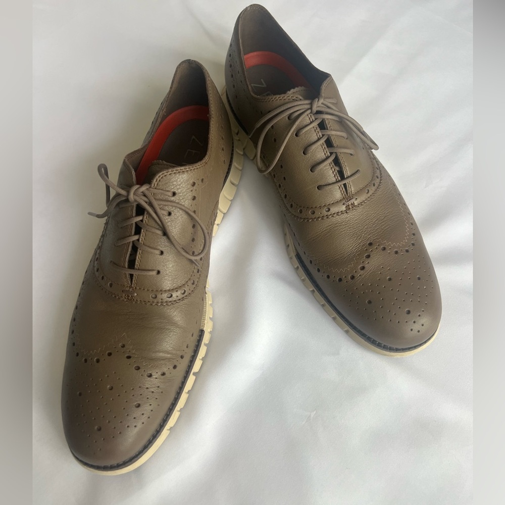 Cole Haan Men's Tan/Brown Wingtip Leather Oxfords